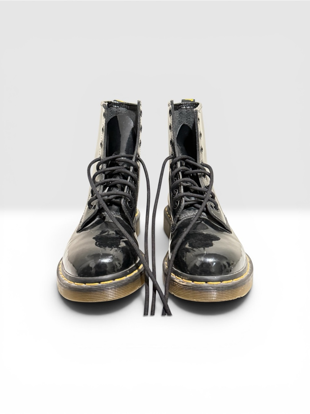 Dr. Martens 1460 Black Patent Lamper Shiny Combat Boots Classic-Women’s Size 7